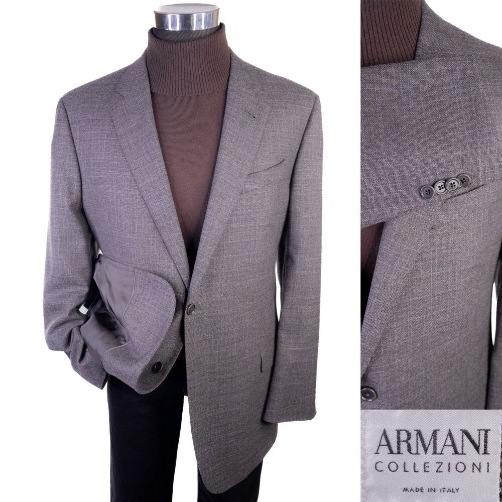 ARMANI Collezioni "GIORGIO" Sport Coat Blazer Sz 44L Wool-Silk Two Button Jacket